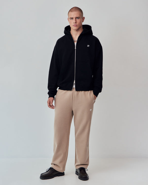 LN ESSENTIALS ZIP HOODIE - BLACK