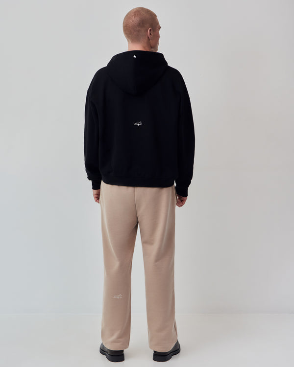 LN ESSENTIALS ZIP HOODIE - BLACK