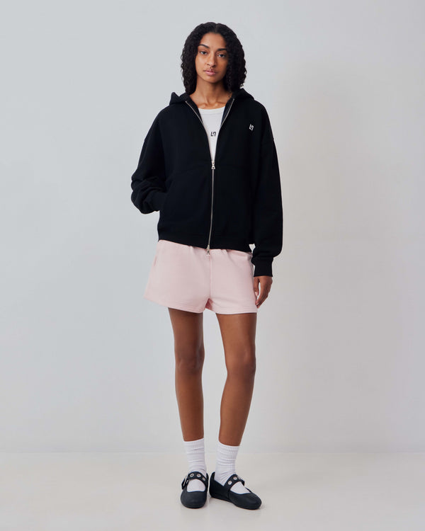 LN ESSENTIALS ZIP HOODIE - BLACK