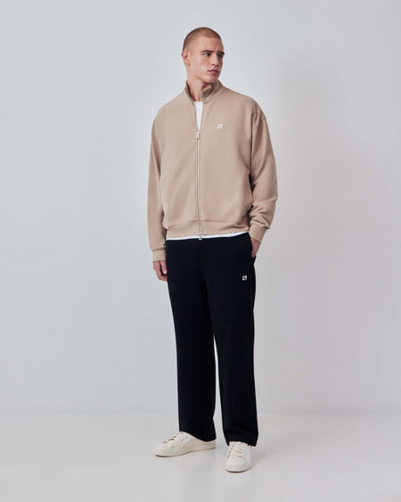 LN ESSENTIALS FUNNEL ZIP HOODIE - STONE