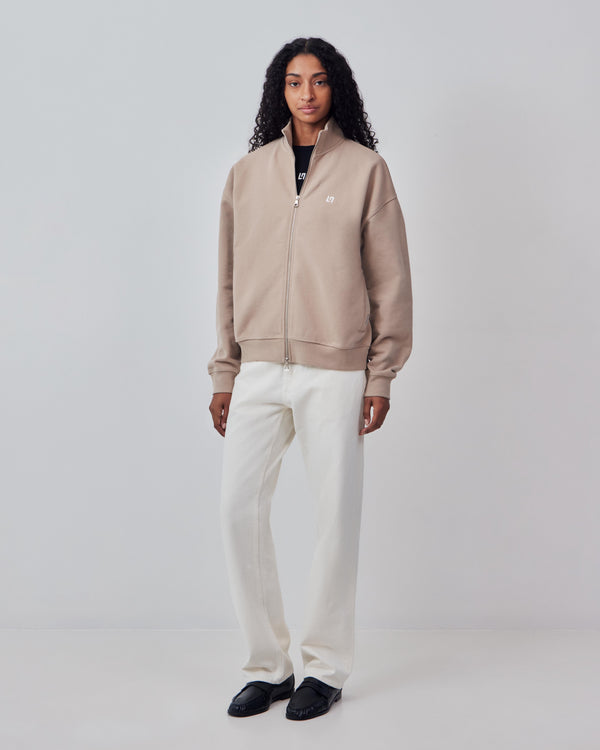 LN ESSENTIALS FUNNEL ZIP HOODIE - STONE