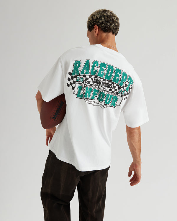 RACE DEPT FLAG TEE - WHITE