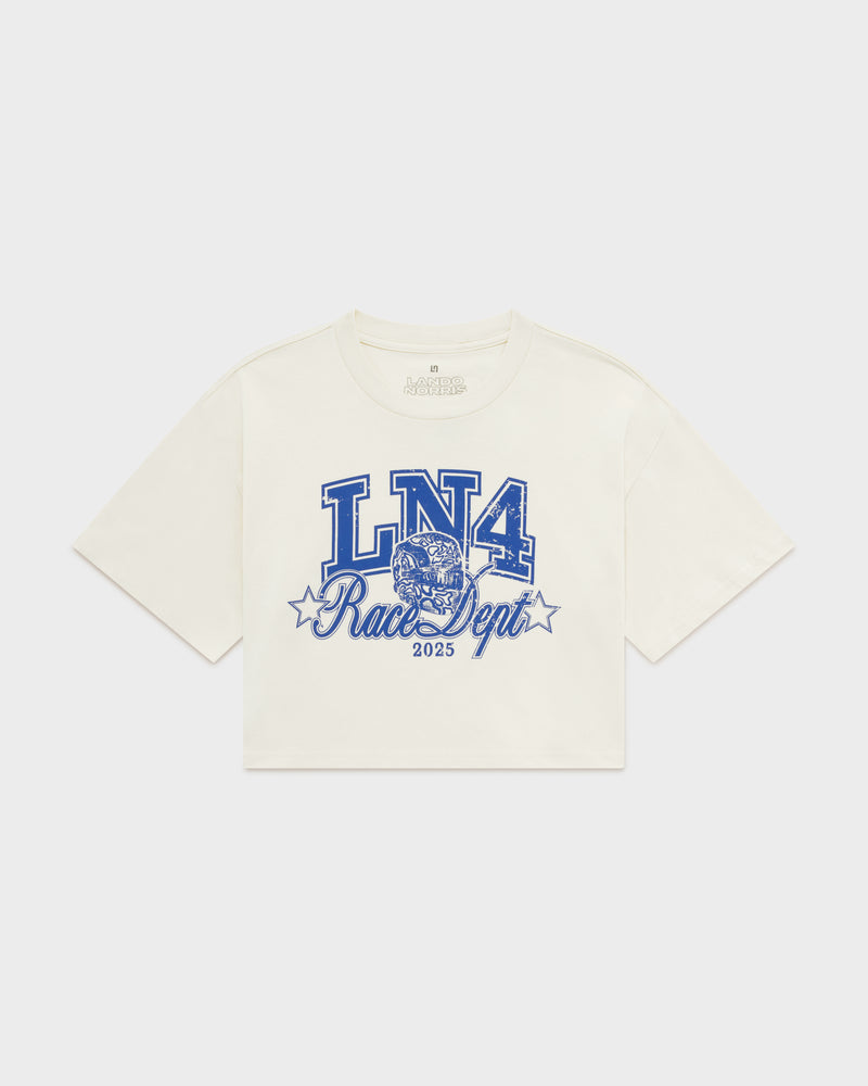 RACE DEPT CROPPED TEE - WHITE
