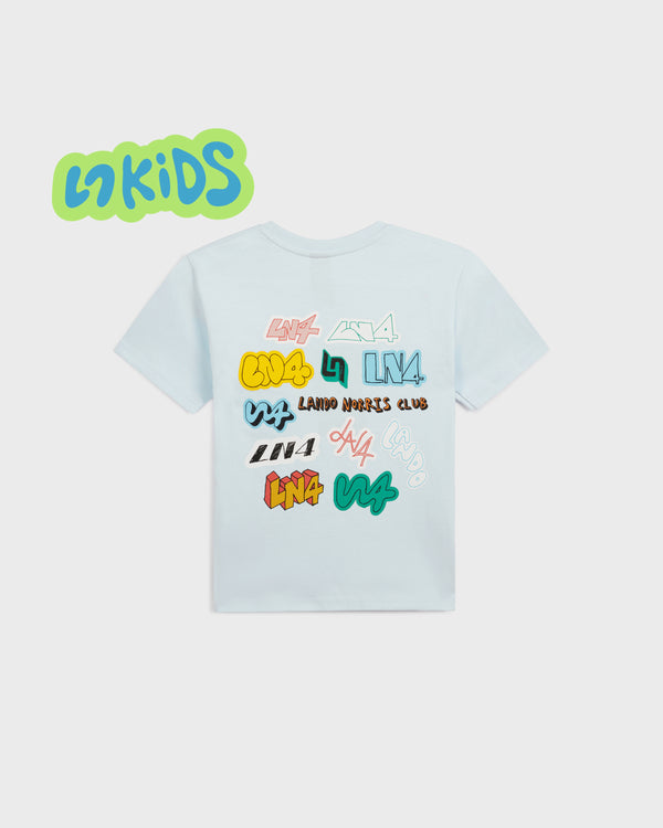KIDS STICKER TEE - SKY BLUE