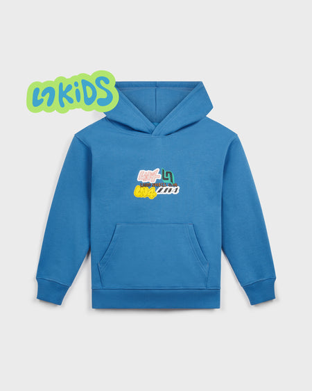 KIDS STICKER HOODIE - BLUE