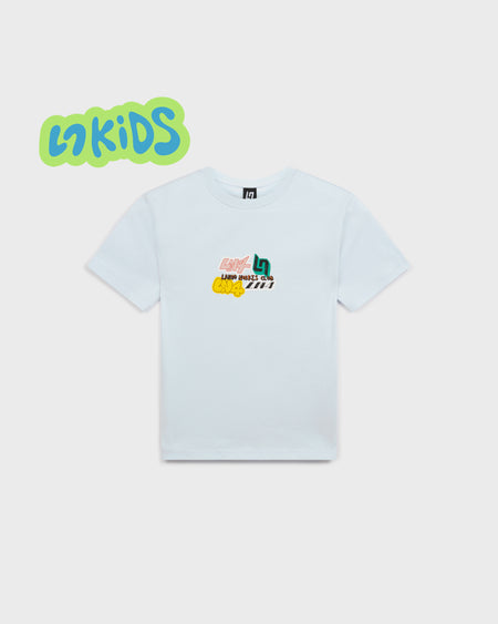 KIDS STICKER TEE - SKY BLUE