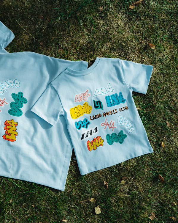 KIDS STICKER TEE - SKY BLUE