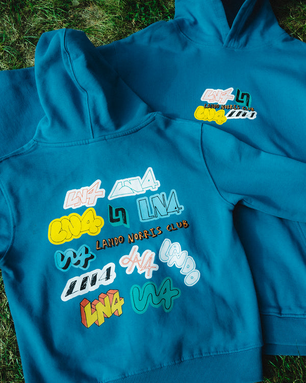 KIDS STICKER HOODIE - BLUE