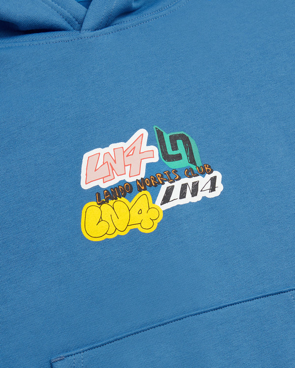 KIDS STICKER HOODIE - BLUE