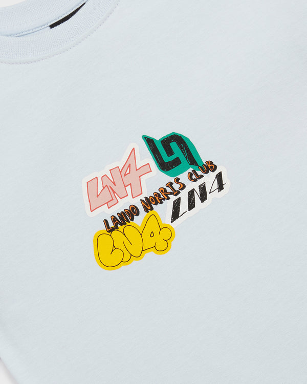 KIDS STICKER TEE - SKY BLUE