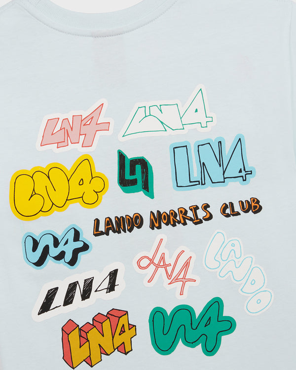 KIDS STICKER TEE - SKY BLUE