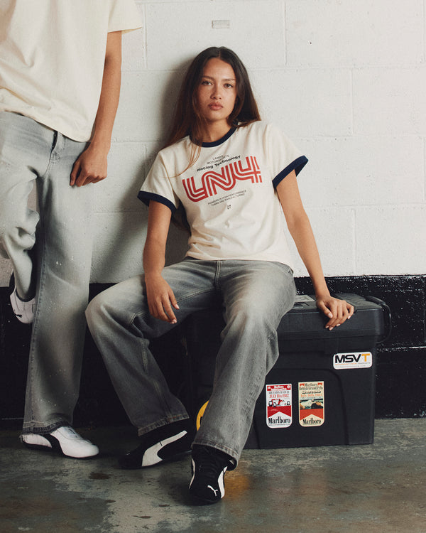 Ringer Fitted Tee - Vintage White