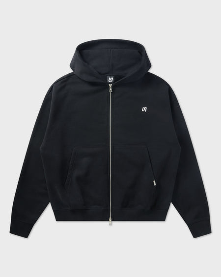 LN ESSENTIALS ZIP HOODIE - BLACK