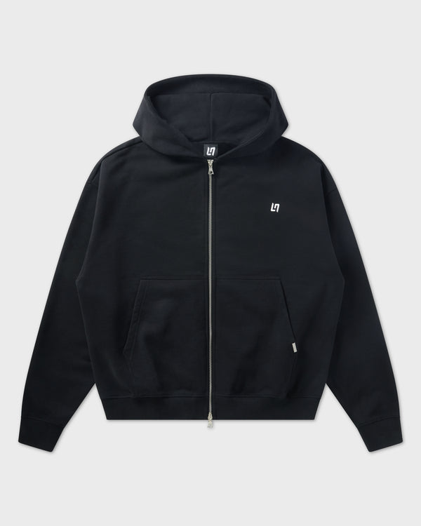 LN ESSENTIALS ZIP HOODIE - BLACK