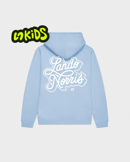 KIDS SCRIPT HOODIE - BLUE