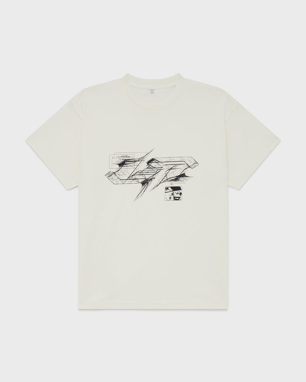 PIXEL FITTED TEE - OFF WHITE